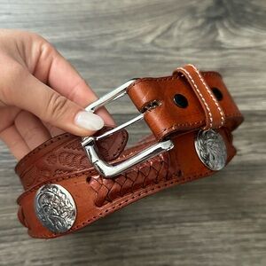 Western Leather Coin Belt